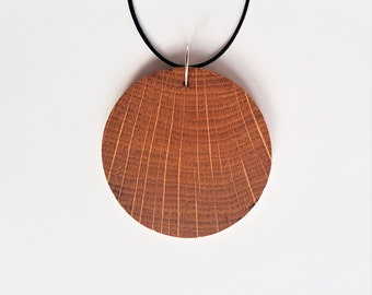 Oak necklace bracelet - minimalist necklace - handmade modern jewelry - Sustainable wooden necklace - Simple chic wooden pendant
