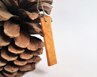 Myrtlewood necklace - minimalist necklace - handmade modern jewelry - Sustainable wooden necklace - Simple chic wooden pendant