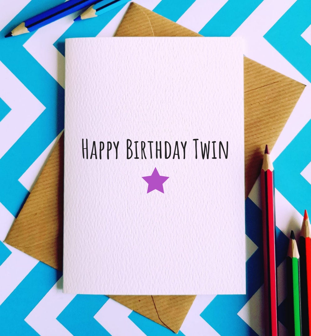 Jumeau De Joyeux Anniversaire Carte De Voeux Carte Etsy