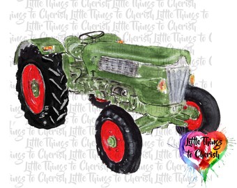 Tractor  Sublimation PNG, Tractor PNG  Clipart, Trucks, Dump, Truck Tractor Clipart ,Digital Clipart, Hand Painted Vintage Tractor