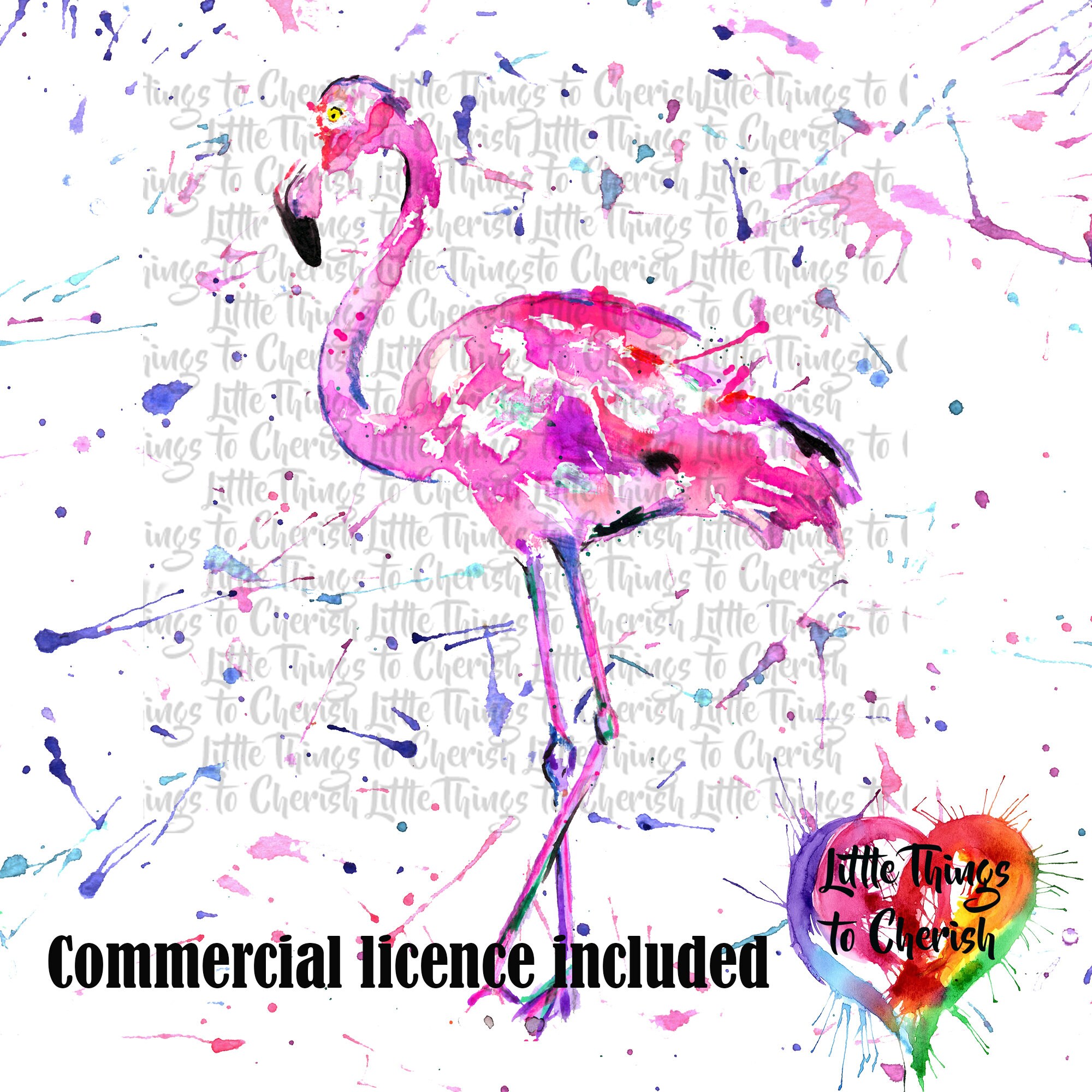 Watercolour Flamingo Clipart Flamingo Graphics Flamingo Etsy UK