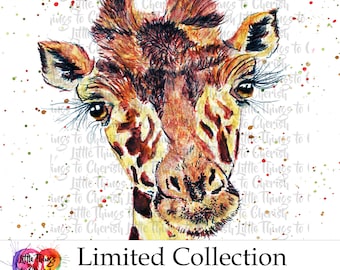 Collection limitée aquarelle girafe PNG Clip Art girafe sublimation commerciale PNG sublimation aquarelle