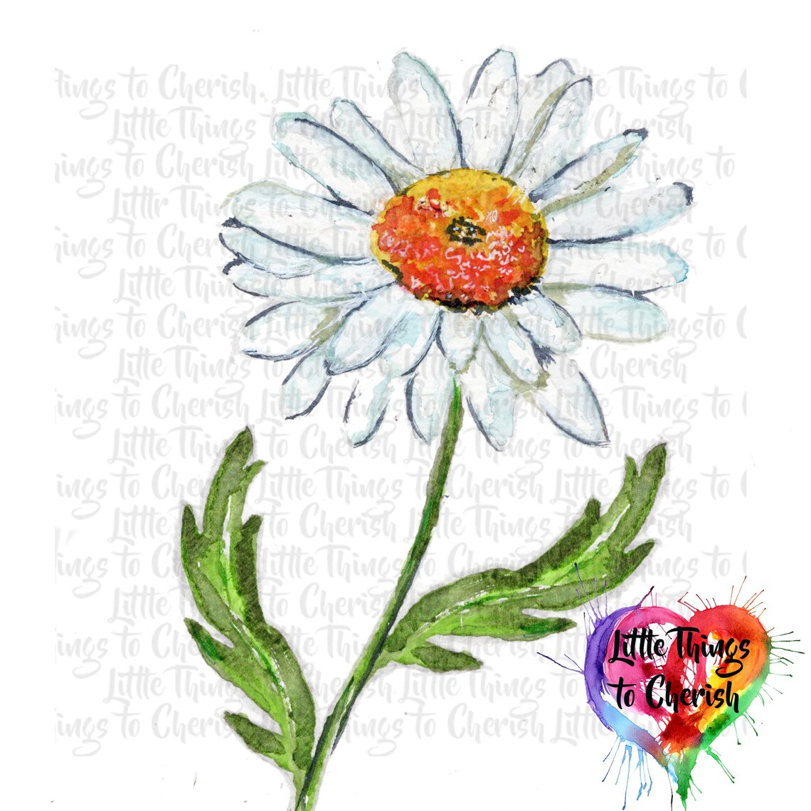 Single Daisy Clipart Flower Graphics daisy Flower Clip Art | Etsy