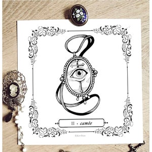 Carte Carrée - Print - Oniroctober - Camée Œil . eye camée •