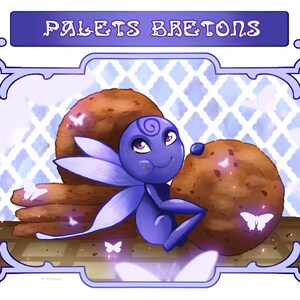 Carte postale - Print : "Papillon et biscuit"  - finition mat • format A6 - bord arrondis - signée au dos