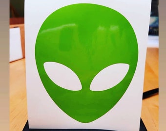 Alien Vinyl Decal Sticker for car window cup | Sci-Fi sticker | UFO sticker | Alien Face Decal | Alien Laptop Computer Decal | AREA 51