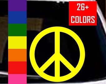 Peace Symbol Vinyl Decal Sticker for Car, Van, Truck, Laptop, Window, RV, Camper. Many colors to select and sizes from small to very large.