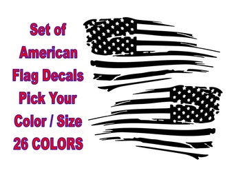 Reverse and Forward Facing American Flag Stickers FA Graphix Vinyl Decal USA US America Flags Stars and Stripes