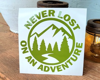 Never Lost On An Adventure Vinyl Decal - Car, Truck, RV