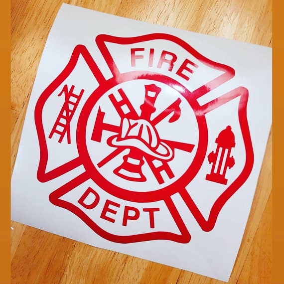 Volunteer Fightfighter Sticker Decal Die Cut - Self Adhesive Vinyl - Weatherproof - Made In USA Many Color Sizes Fire Dept Firefighter Maltese Cross - Foto 4