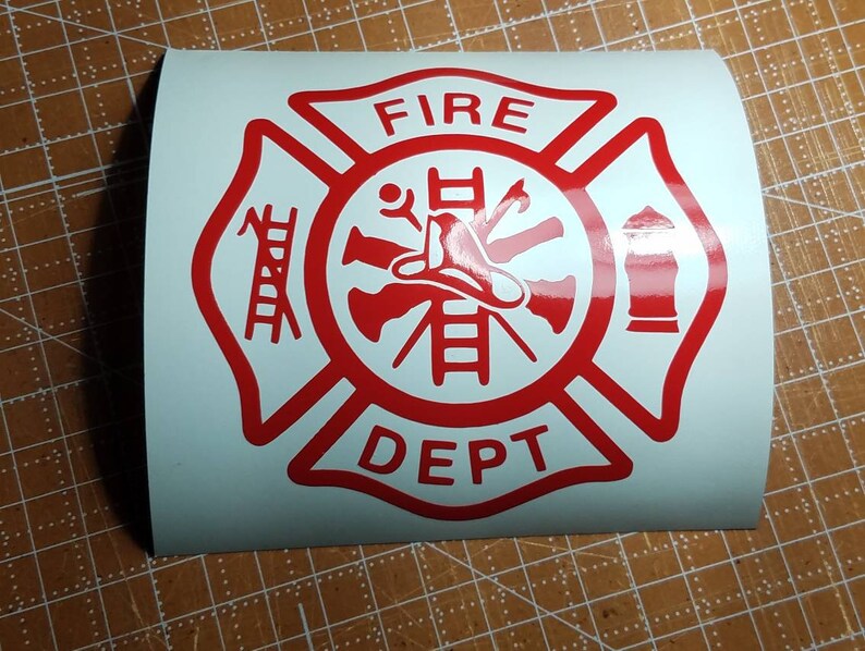 Fire Department Window Vinyl Decal Sticker Firefighter Etsy