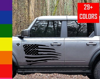 Distressed American Flag Vinyl Decal, Car Truck RV Camper Sticker