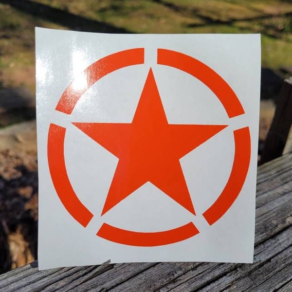 Star Vinyl Decal Sticker for hood, window, door, fuel gas door, fender. Single or Set in many colors and sizes from small to very large.