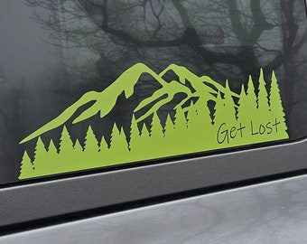 Get Lost Mountains and Trees Vinyl Decal Sticker