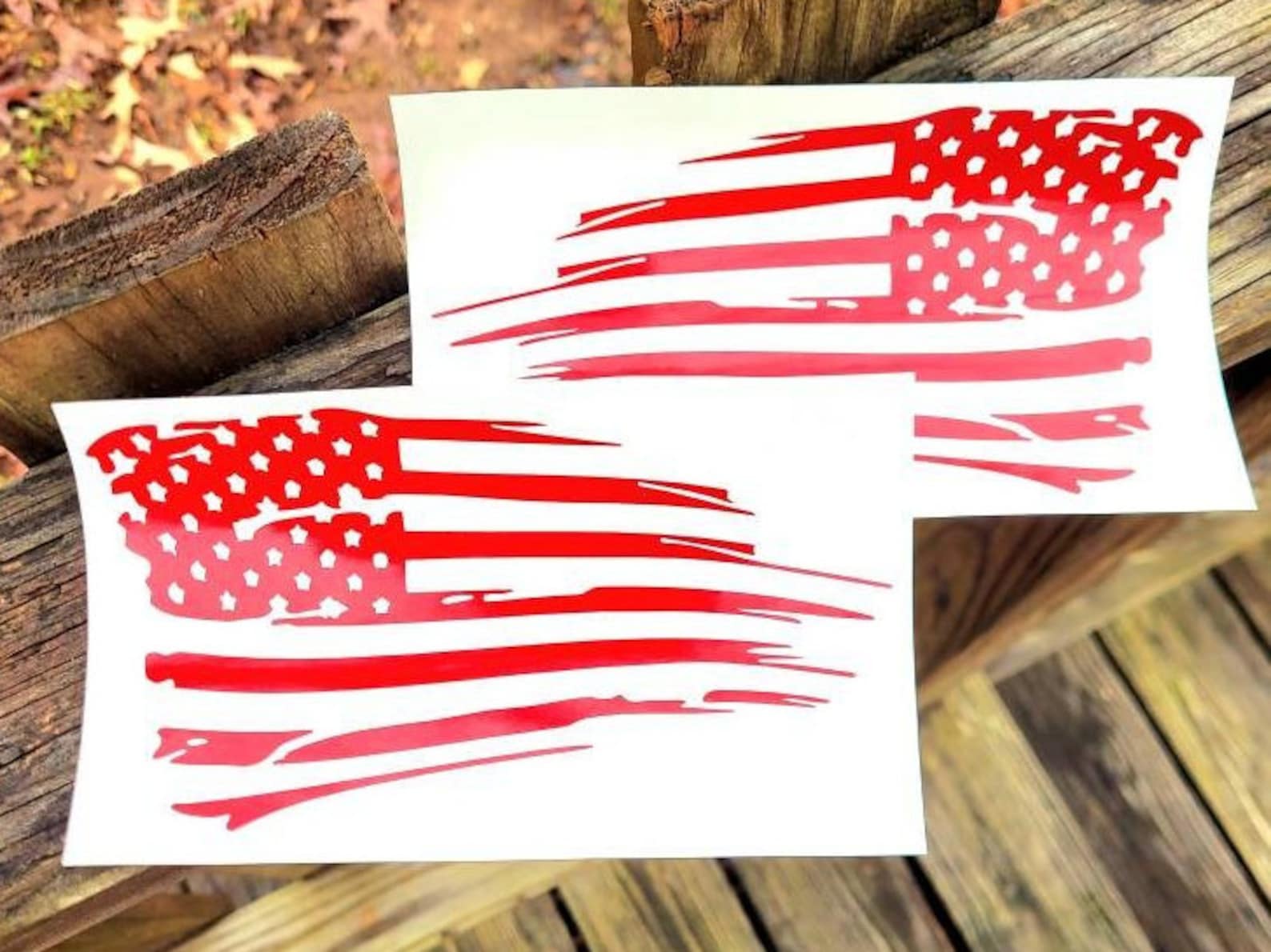 Distressed American Flag Vinyl Decal Sticker Set for Car Truck - Etsy