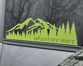 Adventure More Mountains and Trees Vinyl Decal Sticker