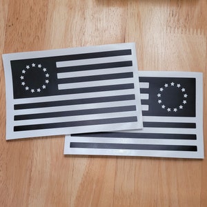 Betsy Ross US American Flag Vinyl Decal Sticker Set for Car, Truck, Van | USA America Betsy Ross Flag in Multiple Colors and Sizes