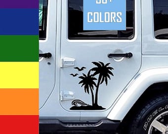 Palm Trees Vinyl Decal Sticker for Car, Truck, RV, Camper