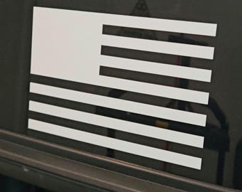 American Flag Decal without Stars. Vinyl Decal Sticker Set of Two.