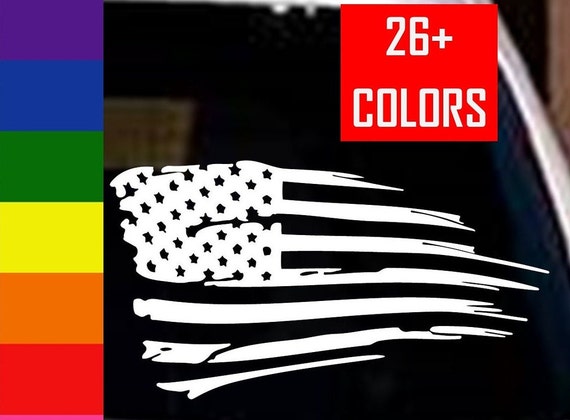 Stickios American Flag Decal - Patriotic Vinyl Bumper Sticker For Cars, Trucks & Vehicle Windows - Made In USA (5.8x3.1 Inches) - Distressed Flag - Foto 4