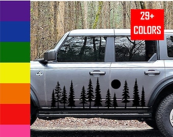 Forest Trees Car Decal, Side Graphic Vinyl Sticker