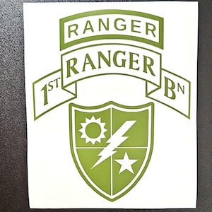 Ranger Insignia Vinyl Window Decal Sticker, 75th Ranger Battalion, Ranger Sticker 75 for car, truck, cup, gift, laptop, bumper