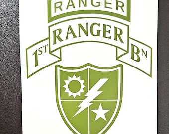 75th Ranger Battalion Vinyl Decal Sticker, Car Truck Laptop Decal