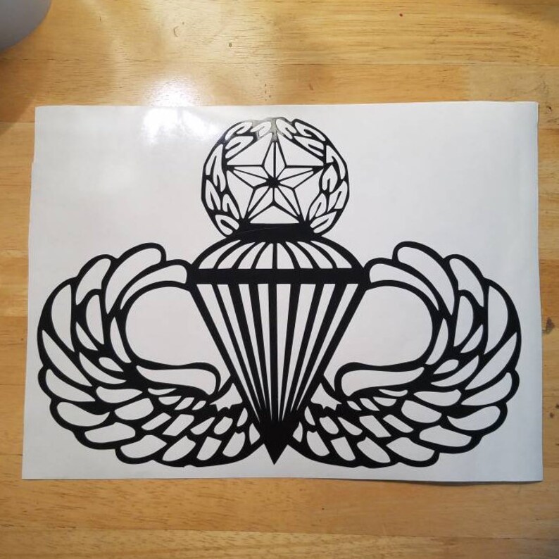 Army Master Parachutist Jump Wings Vinyl Decal Us Army Etsy