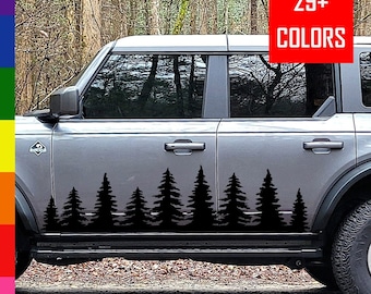 Trees Forest Side Vinyl Decal, Car Truck Camper Graphics
