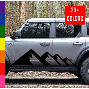 Mountains Graphics Vinyl Decal for Car, Truck, RV, Camper, Trailer | Single Decal or Set available in multiple colors and sizes