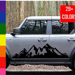 Mountains Graphics Vinyl Decal for Car, Truck, RV, Camper | Single Decal or Set available in multiple colors and sizes