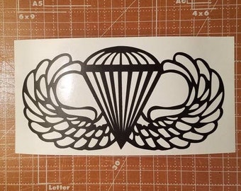 Army Jump Wings Vinyl Decal, Airborne Insignia Badge