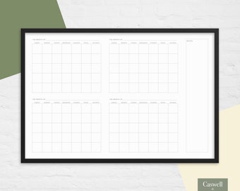 Trocken abwischbarer Viermonatiger Wandkalender, Großer Monatsplaner, 24x36 Großer Wandkalender