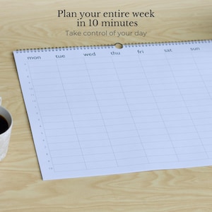 Hourly Weekly Planner Pad 20x16 | Time Blocking Desk or Wall Planner | Appointment Schedule Organizer | Undated Work Planner