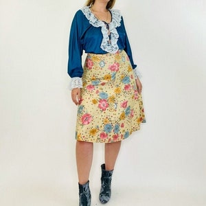 Vintage Floral Skirt | A-Line | Knee Length | Century Of Boston | Cottage Core | 29 Womens