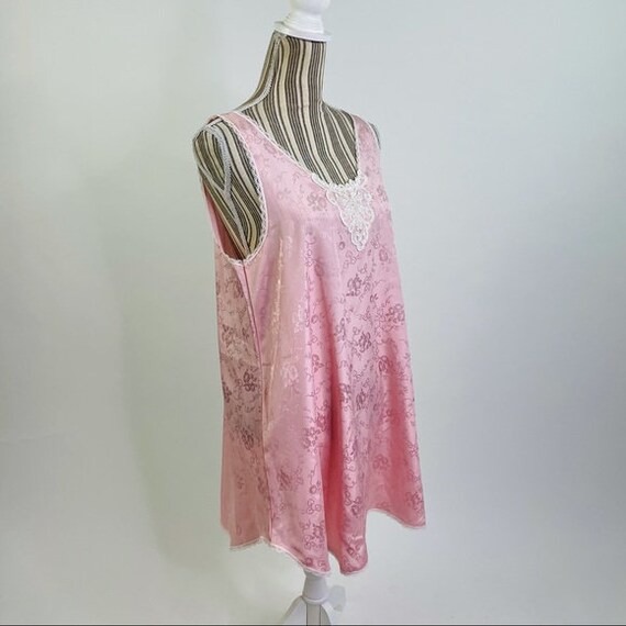 Vintage 90s Satin Pink Night Gown Dress | OS Wome… - image 7