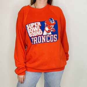 Vintage Broncos Super Bowl Bound Sweatshirt | 80s | 1980s | 1990s | 90s | XL | Unisex | Orange | Pull Over | USA Made
