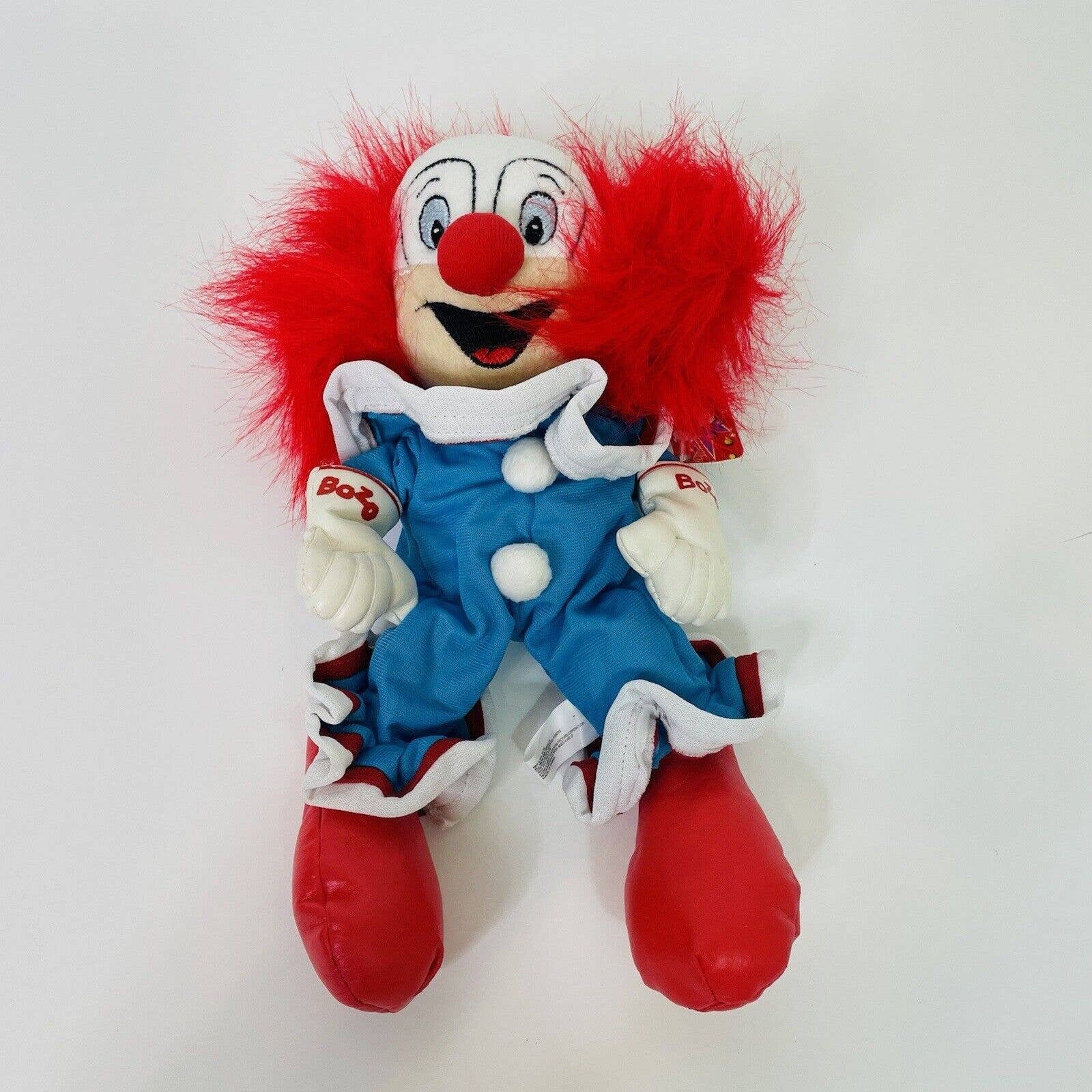 1999 Bozo The Clown Plush Beanie Stuffed Animal Larry Harmon Sitting With Tag