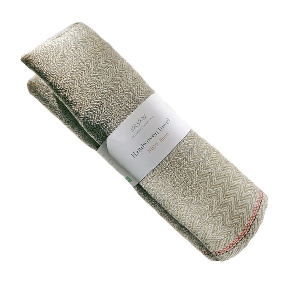 Toalla tejida a mano 'la roja', 100% lino fino, producto natural y ecológico. Textil resistente con una alta absorción de agua.