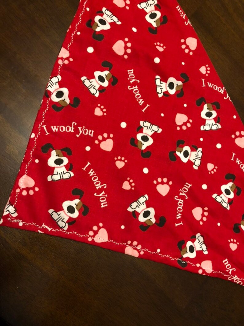 Heart Paws I Woof You FREE SHIPPING Dog Bandana Valentine/'s Day Cute Puppies