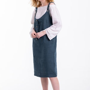 ULLA Linen Tank Dress, Spring Summer Dress, Tank Dress with Buttons, Natural Sustainable Dress, Ethically Produced by Happymade Designs image 2
