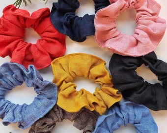 10-pack Linen Hair Ties / Linen Scrunchies 10-pack / Gifts for Girls / Linen Accessories Ethically Made For Her by Happymade Designs on Etsy