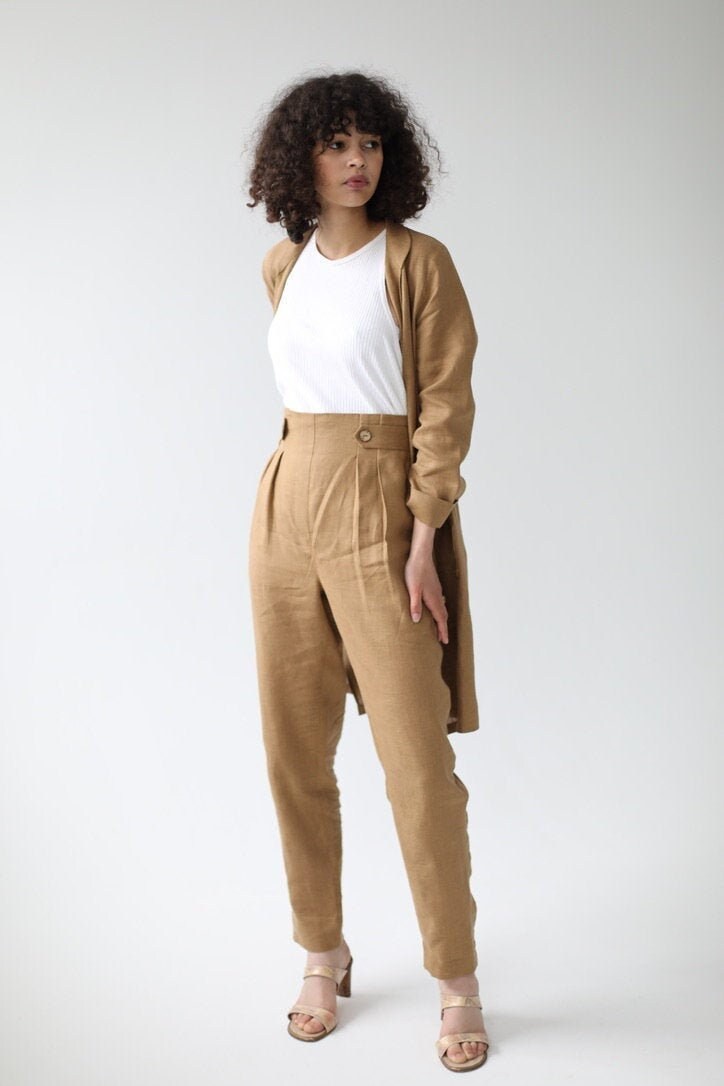 Linen Pants IDA / Natural Tapered Linen 