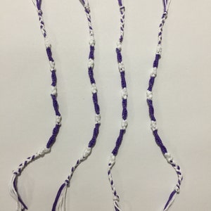 Women's Purple + White Tzitzits (Numbered either 10-5-6-5 or 7-8-11-13) *PLEASE READ DESCRIPTION*