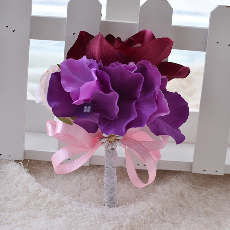 Wedding Bouquet Artificial Real Touch Flowers Bridal Bouquet Etsy