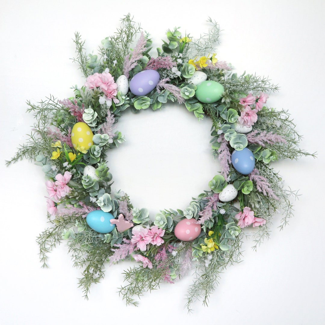 18 Easter Wreath Bunny Egg Wreath Natural Rattan Wreath