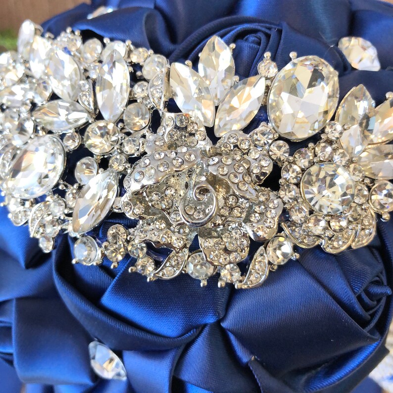 Silver Brooch Bouquetbride Wedding Bouquet Bridesmaids - Etsy