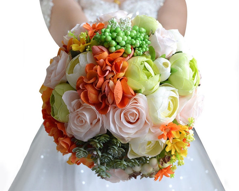 Artificial Real Touch Flowers Wedding Bridal Bouquet Pink Etsy