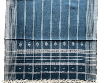 HANSHU | Bhujodi Wool Throw | Indian Wool Blanket | indigo wool throw
