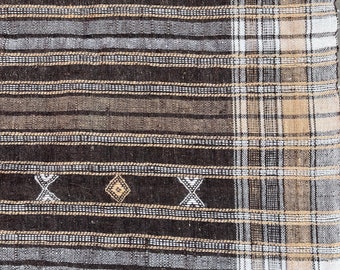 DEMA | Wool Throw | Brown with white and sand color | Blanket